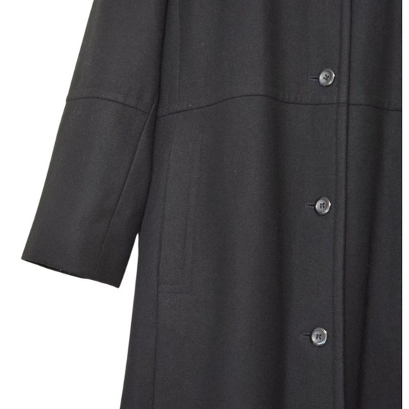Harve Benard Vintage Black Long A-Line Wool Blend Coat Sz 10 - Picture 5 of 16